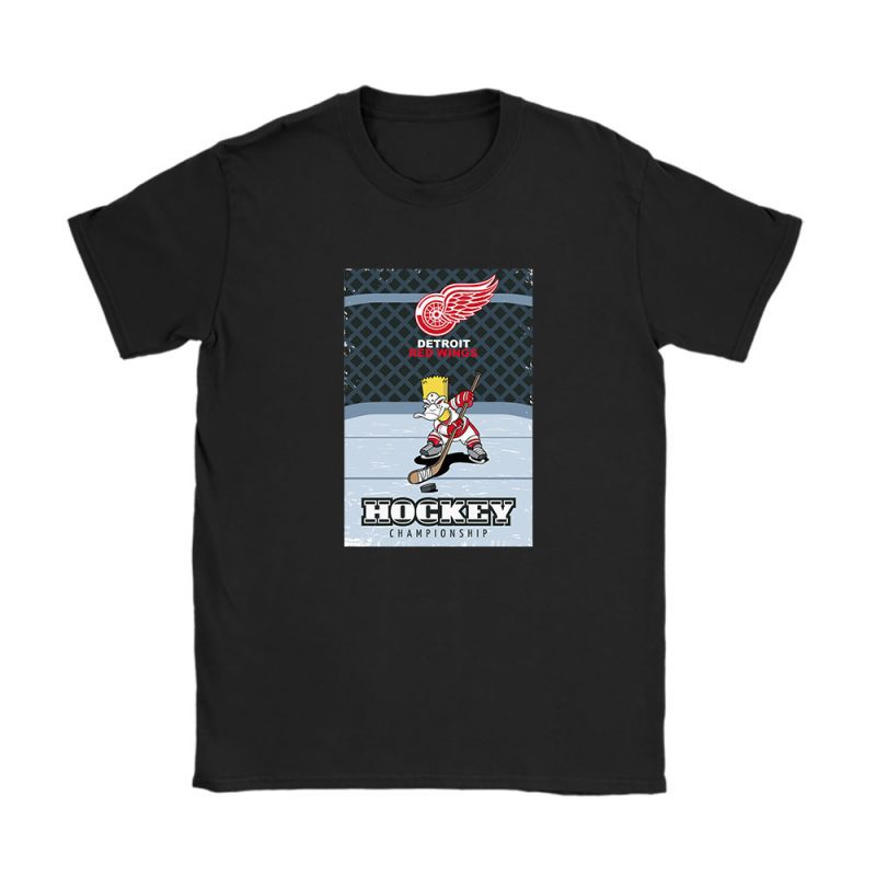 Bart Simpson X Detroit Red Wings Team X NHL X Hockey Fan Unisex T-Shirt TAT1249