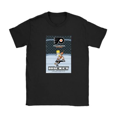 Bart Simpson X Philadelphia Flyers Team X NHL X Hockey Fan Unisex T-Shirt TAT1258