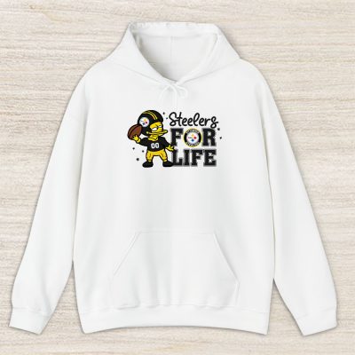 Bart Simpson X Pittsburgh Steelers For Life X Customized Number Unisex Hoodie TBH1569