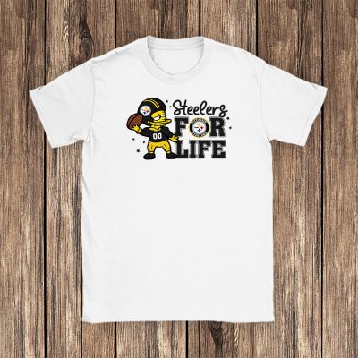 Bart Simpson X Pittsburgh Steelers For Life X Customized Number Unisex T-Shirt TBT1569