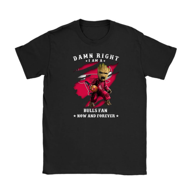 Groot Damn Right NBA Basketball X Chicago Bulls Team Unisex T-Shirt TBT1529