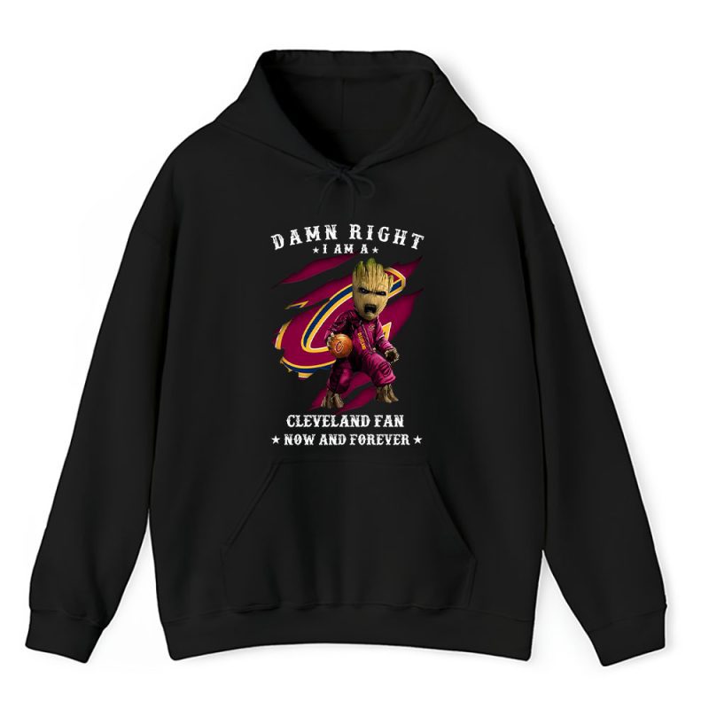 Groot Damn Right NBA Basketball X Cleveland Cavaliers Team Unisex Hoodie TBH1528