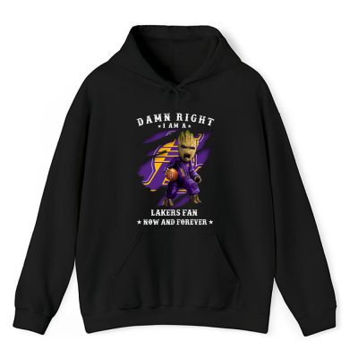 Groot Damn Right NBA Basketball X Los Angeles Lakers Team Unisex Hoodie TBH1527