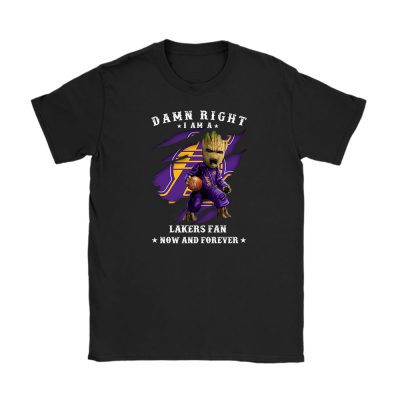 Groot Damn Right NBA Basketball X Los Angeles Lakers Team Unisex T-Shirt TBT1527