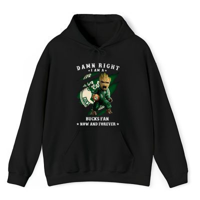 Groot Damn Right NBA Basketball X Milwaukee Bucks Team Unisex Hoodie TBH1534