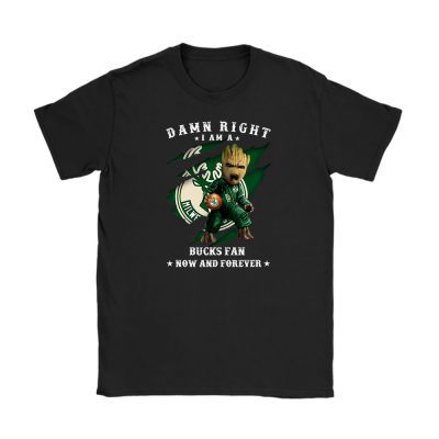 Groot Damn Right NBA Basketball X Milwaukee Bucks Team Unisex T-Shirt TBT1534