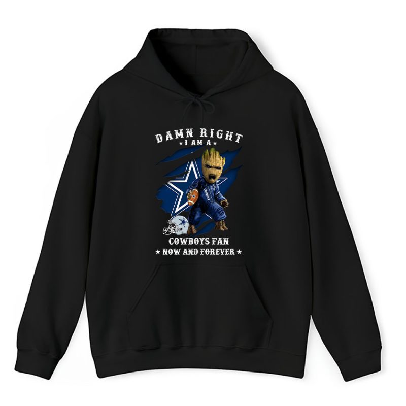 Groot Damn Right NFL Foolball X Dallas Cowboys Team Unisex Hoodie TBH1535