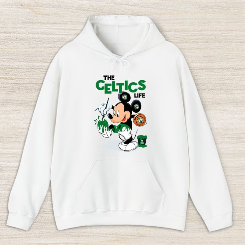 Mickey Mouse Painted Himself The Team Colors X Boston Celtics Team Unisex Hoodie TBH1550