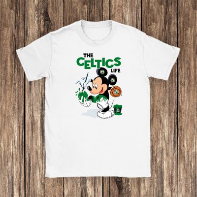Mickey Mouse Painted Himself The Team Colors X Boston Celtics Team Unisex T-Shirt TBT1550