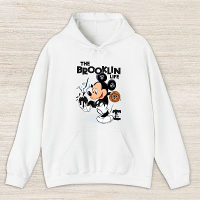 Mickey Mouse Painted Himself The Team Colors X Brooklyn Nets Team Unisex Hoodie TBH1556