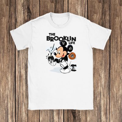 Mickey Mouse Painted Himself The Team Colors X Brooklyn Nets Team Unisex T-Shirt TBT1556