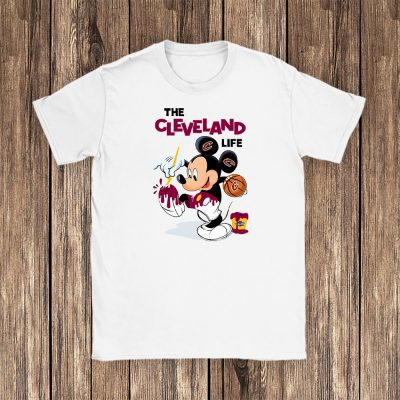 Mickey Mouse Painted Himself The Team Colors X Cleveland Cavaliers Team Unisex T-Shirt TBT1548