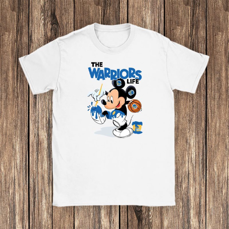 Mickey Mouse Painted Himself The Team Colors X Golden State Warriors Team Unisex T-Shirt TBT1546