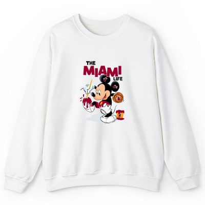 Mickey Mouse Painted Himself The Team Colors X Miami Heat Team Unisex Sweatshirt TBS1551