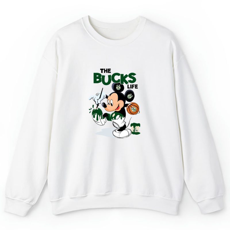 Mickey Mouse Painted Himself The Team Colors X Milwaukee Bucks Team Unisex Sweatshirt TBS1554