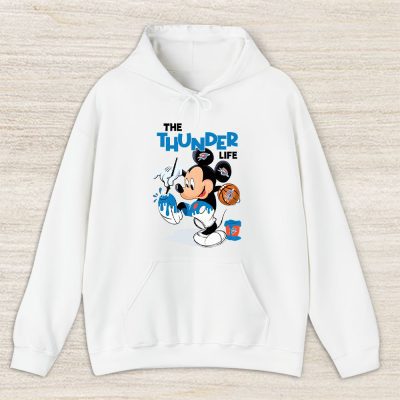 Mickey Mouse Painted Himself The Team Colors X Oklahoma City Thunder Team Unisex Hoodie TBH1553
