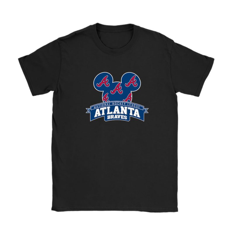 Mickey Mouse X Atlanta Braves Team X MLB X Baseball Fans Unisex T-Shirt TAT1303