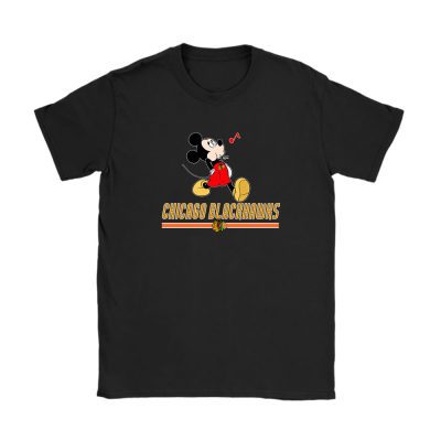 Mickey Mouse X Chicago Blackhawks Team X NHL X Hockey Fan Unisex T-Shirt TAT1324
