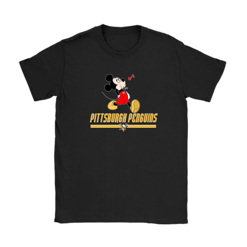 Mickey Mouse X Pittsburgh Penguins Team X NHL X Hockey Fan Unisex T-Shirt TAT1329