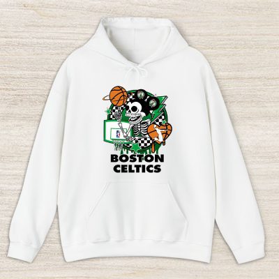 Mickey Skull Retro Basketball Sublimation Boston Celtics Team Unisex Hoodie TBH1580