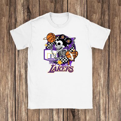 Mickey Skull Retro Basketball Sublimation Los Angeles Lakers Team Unisex T-Shirt TBT1577
