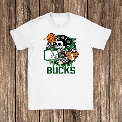 Mickey Skull Retro Basketball Sublimation Milwaukee Bucks Team Unisex T-Shirt TBT1584