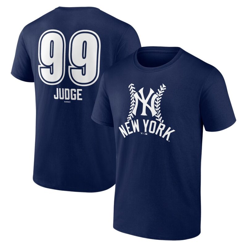 Aaron Judge New York Yankees Fastball Player Name & Number Unisex T-Shirt - Navy