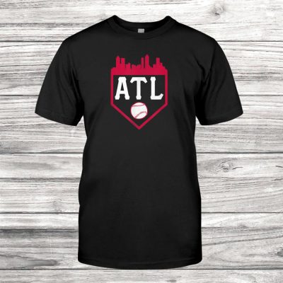 Atlanta Baseball Atl Vintage Home Plate Skyline Brave Unisex T-Shirt
