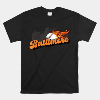 Baltimore Baseball Vintage City Skyline Unisex T-Shirt