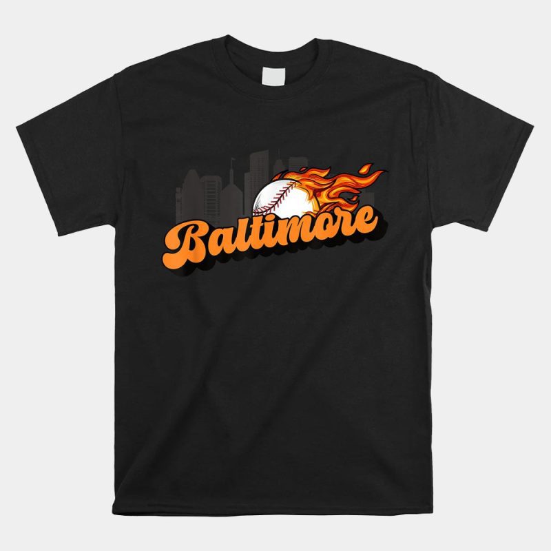 Baltimore Baseball Vintage City Skyline Unisex T-Shirt