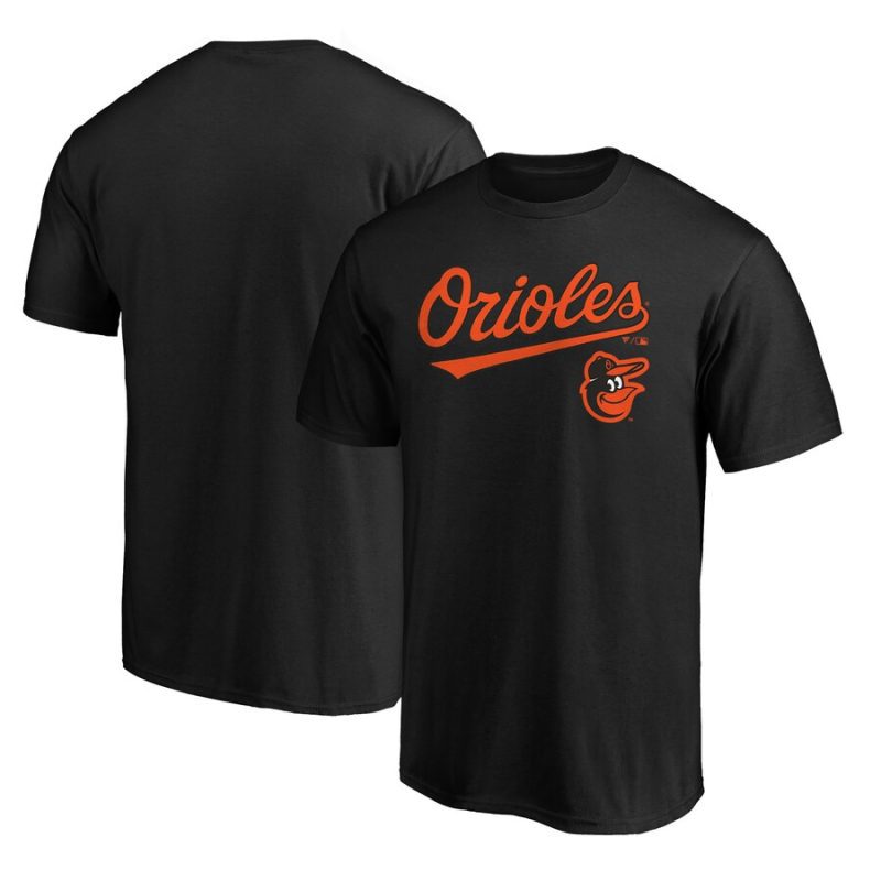 Baltimore Orioles Team Lock Up Wordmark Unisex T-Shirt Black