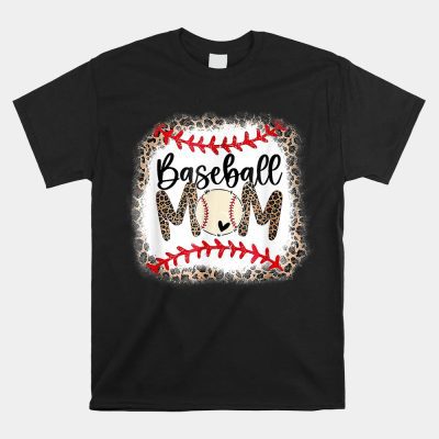 Baseball Mom Leopard Funny Softball Mom 2023 Unisex T-Shirt