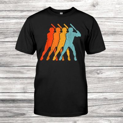 Baseball Vintage Silhouette 60s 70s Retro Gifts Team Sports Unisex T-Shirt