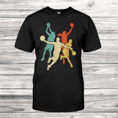 Basketball Vintage Silhouette 60s 70s Retro Gift Team Sports Unisex T-Shirt