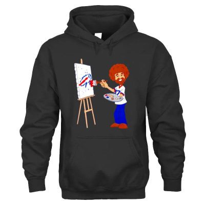 Bob Ross Happy Little Touchdowns Buffalo Bills Unisex Hoodie