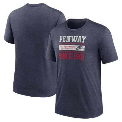 Boston Red Sox Nike Cooperstown Collection Local Stack Tri-Blend Unisex T-Shirt - Heather Navy