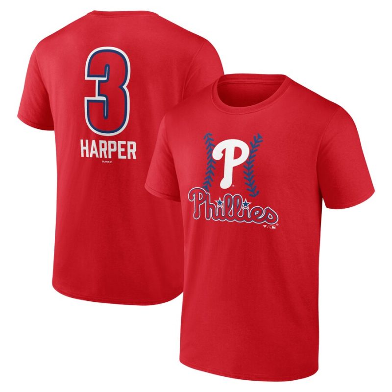 Bryce Harper Philadelphia Phillies Fastball Player Name & Number Unisex T-Shirt - Red