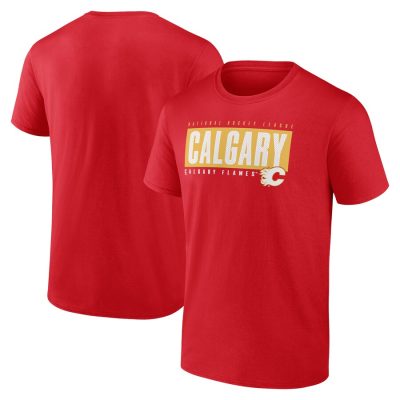 Calgary Flames Blocked Out Unisex T-Shirt - Red