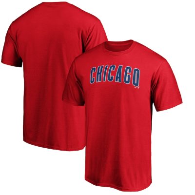 Chicago Cubs Official Team Wordmark Unisex T-Shirt Red