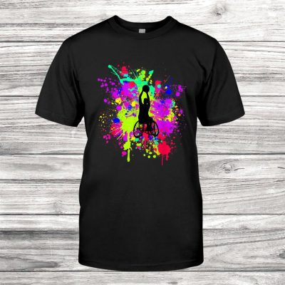 Color Wheelchair Basketball Player Gift Idea For Winner Unisex T-Shirt