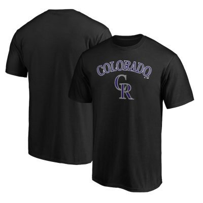 Colorado Rockies Team Lock Up Wordmark Unisex T-Shirt Black