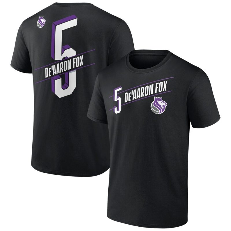 De'Aaron Fox Sacramento Kings Full-Court Press Name & Number Unisex T-Shirt - Black