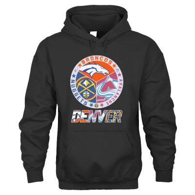 Denver Nugget Denver Broncos And Avalanche Denver Official Logo Unisex Hoodie