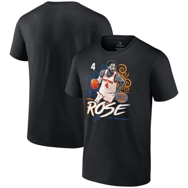 Derrick Rose New York Knicks Competitor Unisex T-Shirt - Black