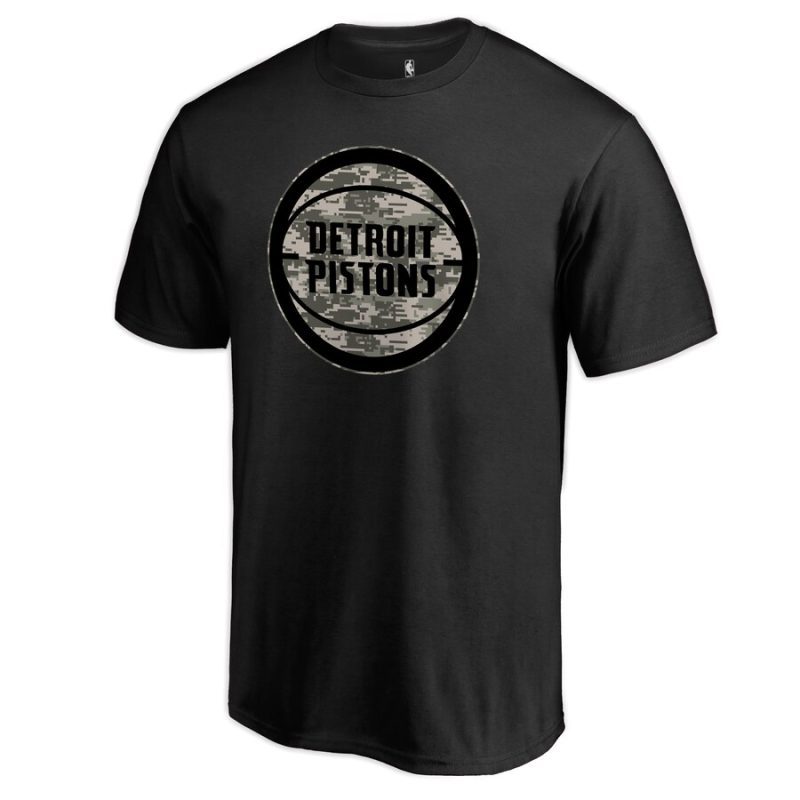 Detroit Pistons Cloak Camo Unisex T-Shirt Black