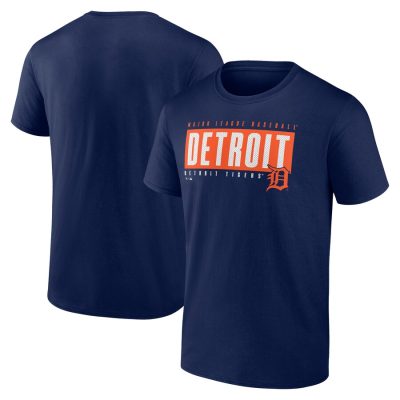 Detroit Tigers Blocked Out Unisex T-Shirt - Navy