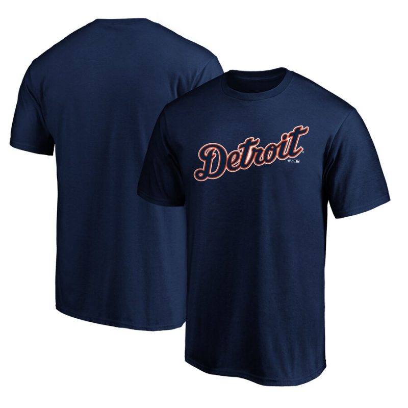 Detroit Tigers Official Team Wordmark Unisex T-Shirt Navy