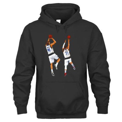 Dirk Nowitzki And Luka Doncic Number 41 And 77 Dallas Mavericks Unisex Hoodie