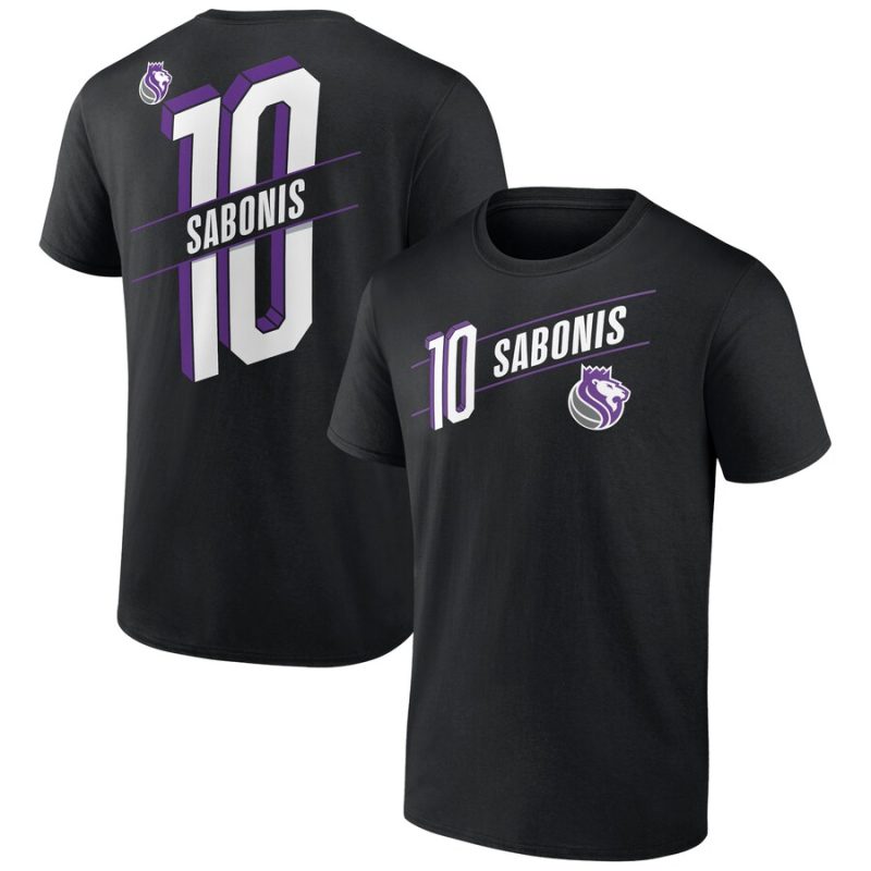 Domantas Sabonis Sacramento Kings Full-Court Press Name & Number Unisex T-Shirt - Black