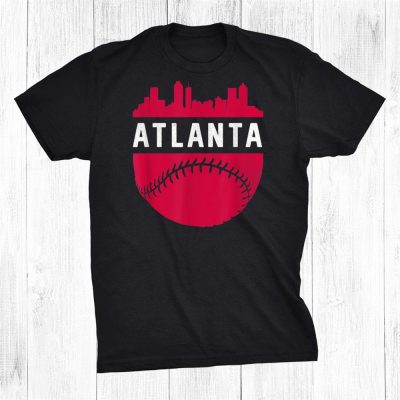 Downtown Atlanta Georgia Skyline Baseball Vintage Unisex T-Shirt